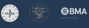 UEMS accredited, Comenius EduMedia Siegel 2017, BMA Highly recommended